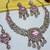 Pink yellow gold premium designer american diamond and stone work necklace set