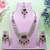 Purple yellow gold premium designer american diamond and stone work necklace set