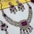 Purple yellow gold premium designer american diamond and stone work necklace set