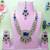 Blue yellow gold premium designer american diamond and stone work necklace set