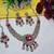 Pink yellow gold premium designer american diamond and stone work necklace set