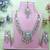 White yellow gold premium designer american diamond and stone work necklace set