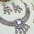 White yellow gold premium designer american diamond and stone work necklace set