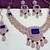 Blue rose gold premium designer american diamond and stone work necklace set