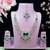 Green rose gold premium designer american diamond and stone work necklace set