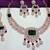 Green rose gold premium designer american diamond and stone work necklace set