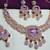 Purple rose gold premium designer american diamond and stone work necklace set