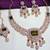 Green rose gold premium designer american diamond and stone work necklace set
