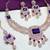 Blue rose gold premium designer american diamond and stone work necklace set
