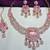 Pink rose gold premium designer american diamond and stone work necklace set