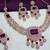 Purple rose gold premium designer american diamond and stone work necklace set