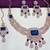 Blue rose gold premium designer american diamond and stone work necklace set