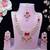 Pink rose gold premium designer american diamond and stone work necklace set