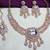 White rose gold premium designer american diamond and stone work necklace set