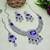 Blue rhodium premium designer american diamond and stone work necklace set