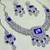 Blue rhodium premium designer american diamond and stone work necklace set