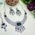 Green rhodium premium designer american diamond and stone work necklace set