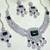 Green rhodium premium designer american diamond and stone work necklace set