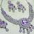 Purple rhodium premium designer american diamond and stone work necklace set