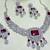 Maroon rhodium premium designer american diamond and stone work necklace set