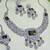 Green rhodium premium designer american diamond and stone work necklace set