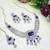 Blue rhodium premium designer american diamond and stone work necklace set