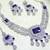 Blue rhodium premium designer american diamond and stone work necklace set