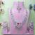 Pink rhodium premium designer american diamond and stone work necklace set