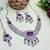 Purple rhodium premium designer american diamond and stone work necklace set