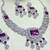 Purple rhodium premium designer american diamond and stone work necklace set