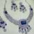Blue rhodium premium designer american diamond and stone work necklace set