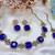 Blue yellow gold premium designer american diamond and stone work necklace set