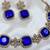 Blue yellow gold premium designer american diamond and stone work necklace set