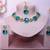 Green yellow gold premium designer american diamond and stone work necklace set