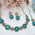 Green yellow gold premium designer american diamond and stone work necklace set