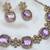 Purple yellow gold premium designer american diamond and stone work necklace set
