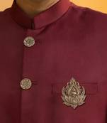 Antique gold brass shakti lotus brooch