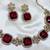 Maroon yellow gold premium designer american diamond and stone work necklace set