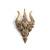 Antique gold brass sacred trishul brooch