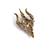Antique gold brass sacred trishul brooch