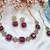 Purple yellow gold premium designer american diamond and stone work necklace set