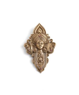 Antique gold brass heritage durga shakti brooch 2