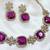 Purple yellow gold premium designer american diamond and stone work necklace set