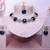Blue yellow gold premium designer american diamond and stone work necklace set