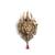 Antique gold brass lion trishul brooch