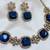 Blue yellow gold premium designer american diamond and stone work necklace set