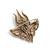 Antique gold brass divine eyes trishul brooch