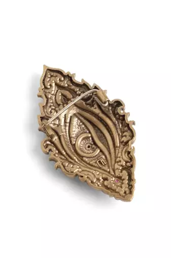 Antique gold brass divine eye brooch