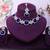 Blue rose gold premium designer american diamond and stone work necklace set