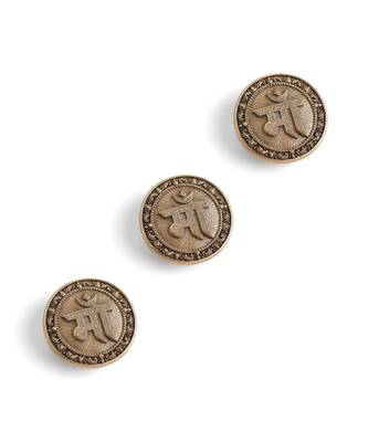 Antique gold brass maa button cover 3